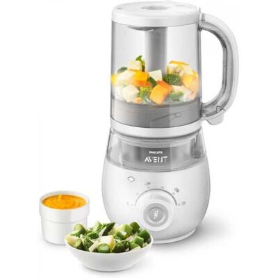 Robot Cuiseur-mixeur 4 En 1 Pour Bébé - Philips Avent - Cuit A La Vapeur - Mixe - Réchauffe - Décongele Robot Cuiseur-mixeur 4 En 1 Pour Bébé - Philips Avent - Cuit A La Vapeur - Mixe - Réchauffe - Décongele