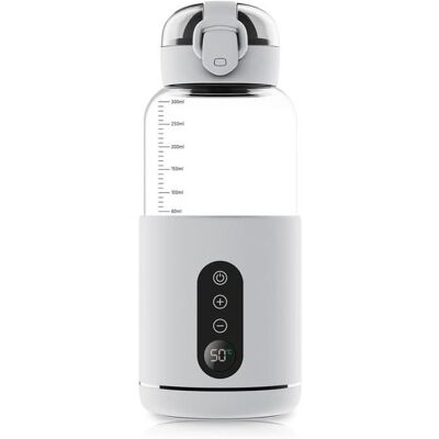OEM 1 Chauffe Biberon, 300ml, Température Réglable 37-55°c, Verre Borosilicaté, Acier Inoxydable, Voyage OEM 1 Chauffe Biberon, 300ml, Température Réglable 37-55°c, Verre Borosilicaté, Acier Inoxydable, Voyage