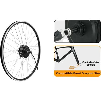 OEM Kit De Conversión Para Bicicleta Eléctrica, Motor De Buje Delantero, Componentes De Instalación Completos, 36v 250w Front-b, 26 OEM Kit De Conversión Para Bicicleta Eléctrica, Motor De Buje Delantero, Componentes De Instalación Completos, 36v 250w Front-b, 26