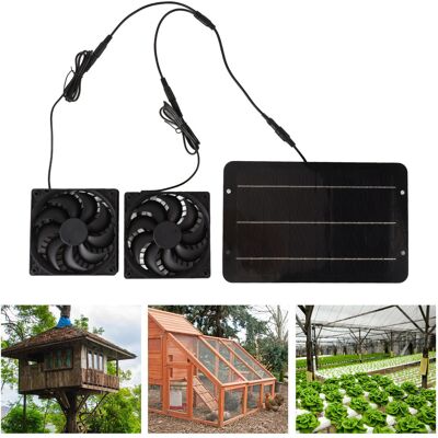 OEM Conjunto De Ventilación Solar: Dos Ventiladores Impermeables (ip65), 27 X 17,5 Cm, 10 W, 12 V, Con Panel Solar Monocristalino Para Gallinero, Invernadero O Cobertizo. OEM Conjunto De Ventilación Solar: Dos Ventiladores Impermeables (ip65), 27 X 17,5 Cm, 10 W, 12 V, Con Panel Solar Monocristalino Para Gallinero, Invernadero O Cobertizo.