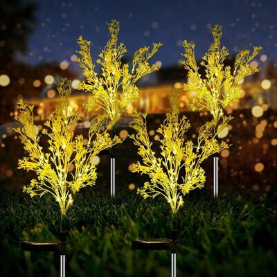 OEM 4 Piezas, 7 Tallos Luces Solares Impermeables Ip65 Exteriores, Flores Solares Color Dorado Encienden Anochecer Amanecer, Panel Solar Grande OEM 4 Piezas, 7 Tallos Luces Solares Impermeables Ip65 Exteriores, Flores Solares Color Dorado Encienden Anochecer Amanecer, Panel Solar Grande