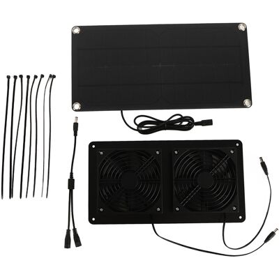 OEM Kit De Ventilador Solar, Panel Monocristalino De 20 W, Doble Flujo De 44 Cfm, Para Invernadero, Gallinero, Cobertizo. OEM Kit De Ventilador Solar, Panel Monocristalino De 20 W, Doble Flujo De 44 Cfm, Para Invernadero, Gallinero, Cobertizo.