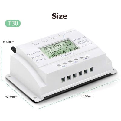 OEM Controlador De Carga Solar De 30 A, 12 V/24 V, Identificación Automática De Voltaje, Regulador Inteligente Para Paneles Solares Con Pantalla Lcd Y Puerto Usb - T30 OEM Controlador De Carga Solar De 30 A, 12 V/24 V, Identificación Automática De Voltaje, Regulador Inteligente Para Paneles Solares Con Pantalla Lcd Y Puerto Usb - T30