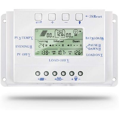 OEM Controlador De Carga Solar De 20 A, 12 V/24 V, Identificación Automática De Voltaje, Regulador Inteligente Para Paneles Solares Con Pantalla Lcd - T20 OEM Controlador De Carga Solar De 20 A, 12 V/24 V, Identificación Automática De Voltaje, Regulador Inteligente Para Paneles Solares Con Pantalla Lcd - T20