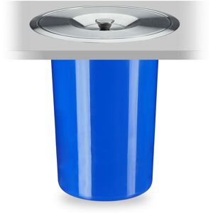 Relaxdays - Cubo De Basura Encimera, 8 L, Residuos Orgánicos, Tapa Acero Inoxidable, Papelera Empotrada, 30x26,5 Cm, Azul Relaxdays - Cubo De Basura Encimera, 8 L, Residuos Orgánicos, Tapa Acero Inoxidable, Papelera Empotrada, 30x26,5 Cm, Azul
