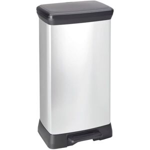 421865 Curver "deco" Pedal Bin 50 L Silver 240643 421865 Curver "deco" Pedal Bin 50 L Silver 240643