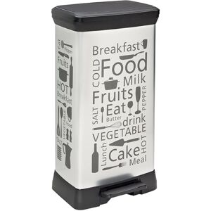 Curver - Papelera De Pedal Deco Bin 50l, 39 X 29 X 73 Cm, Estampado Cocina (205873) Curver - Papelera De Pedal Deco Bin 50l, 39 X 29 X 73 Cm, Estampado Cocina (205873)