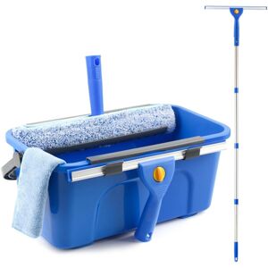FULEADTURE Kit Retráctil Para Limpiar Ventanas Con Cubo, Rasqueta Y Mango De 4 Secciones, Raspador De Ventanas Y Limpiador De Ventanas (150 Cm) FULEADTURE Kit Retráctil Para Limpiar Ventanas Con Cubo, Rasqueta Y Mango De 4 Secciones, Raspador De Ventanas Y Limpiador De Ventanas (150 Cm)