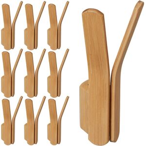 RELAXDAYS Set De 10 Perchas De Pared Bambú, Para Atornillar, Ganchos Resistentes, Para Armario O Pasillo, 15 X 6,5 X 6 Cm, Natural RELAXDAYS Set De 10 Perchas De Pared Bambú, Para Atornillar, Ganchos Resistentes, Para Armario O Pasillo, 15 X 6,5 X 6 Cm, Natural