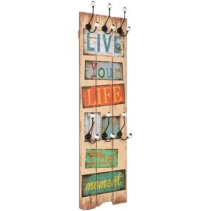 Perchero De Pared Live Life Con 6 Ganchos 120x40 Cm Vidaxl Perchero De Pared Live Life Con 6 Ganchos 120x40 Cm Vidaxl