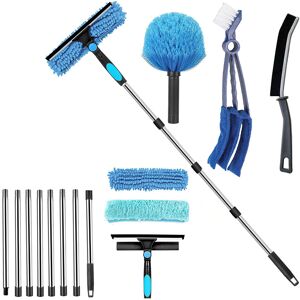 OEM Kit De Limpieza De Ventanas 3 En 1 4m Con Escobilla De Silicona Y Cepillo De Microfibra, Escobilla Profesional Para Ventanas, Limpiador Telescópico Con Cabezal Giratorio De 270°, Color Azul OEM Kit De Limpieza De Ventanas 3 En 1 4m Con Escobilla De Silicona Y Cepillo De Microfibra, Escobilla Profesional Para Ventanas, Limpiador Telescópico Con Cabezal Giratorio De 270°, Color Azul