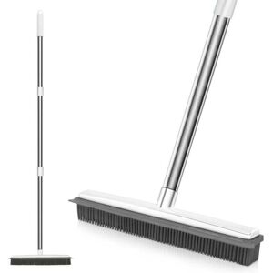 OEM Escoba De Caucho De Silicona Blanca Con Mango Largo, Resistente A Los Arañazos, Para Eliminar El Pelo De Mascotas, Para Suelos, Alfombras, Azulejos, Ventanas Y Jardín -crezuo OEM Escoba De Caucho De Silicona Blanca Con Mango Largo, Resistente A Los Arañazos, Para Eliminar El Pelo De Mascotas, Para Suelos, Alfombras, Azulejos, Ventanas Y Jardín -crezuo