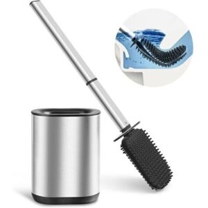SANS MARQUE Cepillo De Inodoro De Silicona Con Soporte De Acero Inoxidable Para Una Limpieza A Fondo, Que Se Fija Al Suelo O A La Pared. SANS MARQUE Cepillo De Inodoro De Silicona Con Soporte De Acero Inoxidable Para Una Limpieza A Fondo, Que Se Fija Al Suelo O A La Pared.