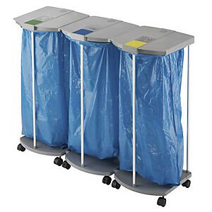 Hailo Soporte Para Bolsas De Basura Con 250 Bolsas De Basura Azules Hailo Soporte Para Bolsas De Basura Con 250 Bolsas De Basura Azules