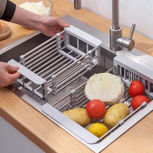 OEM Escurridor De Platos Extensible, Organizador Para Fregadero De Cocina, Inoxidable, Soporte Para Fregadero, Ideal Para Guardar Esponjas, Paños, Cepillos Y Detergente Líquido Para Platos, Color Gris. OEM Escurridor De Platos Extensible, Organizador Para Fregadero De Cocina, Inoxidable, Soporte Para Fregadero, Ideal Para Guardar Esponjas, Paños, Cepillos Y Detergente Líquido Para Platos, Color Gris.