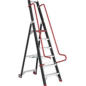 Altrex - Escalera Móvil Para Almacén Y Para Estanterías Con Barandillas Altrex - Escalera Móvil Para Almacén Y Para Estanterías Con Barandillas