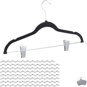 Pack De 96 Perchas Ropa Con Pinzas Y Giro De 360º, Metal, Negro, 43 Cm - Relaxdays Pack De 96 Perchas Ropa Con Pinzas Y Giro De 360º, Metal, Negro, 43 Cm - Relaxdays