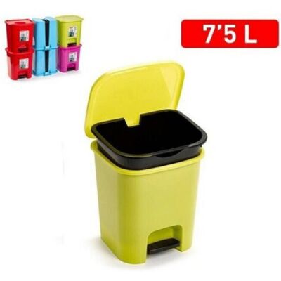 Trade Shop Traesio - Cubo de basura plástico con pedal 7L - Reciclaje Trade Shop Traesio - Cubo de basura plástico con pedal 7L - Reciclaje