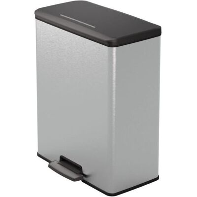 Curver - Papelera Rectangular - Deco Bin 65l - Diseño Moderno - 49 X 29 X 61 Cm - Gris Metalizado Curver - Papelera Rectangular - Deco Bin 65l - Diseño Moderno - 49 X 29 X 61 Cm - Gris Metalizado