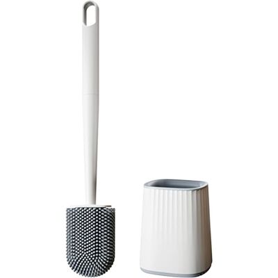 TONCHEAN Cepillo De Inodoro De Silicona Con Soporte, Antigoteo, Antibacteriano, Ventilado, De Secado Rápido, Sin Olor, Para Pared O Suelo, Color Blanco. TONCHEAN Cepillo De Inodoro De Silicona Con Soporte, Antigoteo, Antibacteriano, Ventilado, De Secado Rápido, Sin Olor, Para Pared O Suelo, Color Blanco.