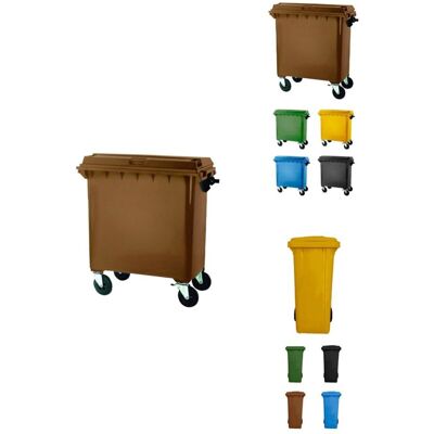 Jardin202 - Contenedor De Basura Reciclables De Colores Con Ruedas Mango Antideslizante 800 L (marrón) Jardin202 - Contenedor De Basura Reciclables De Colores Con Ruedas Mango Antideslizante 800 L (marrón)