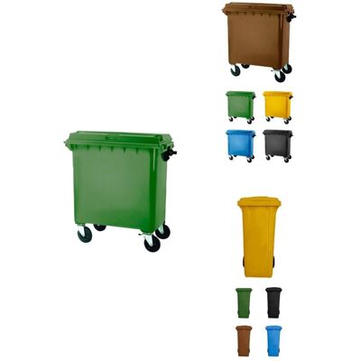 Jardin202 - Contenedor De Basura Reciclables De Colores Con Ruedas Mango Antideslizante 800 L (verde) Jardin202 - Contenedor De Basura Reciclables De Colores Con Ruedas Mango Antideslizante 800 L (verde)
