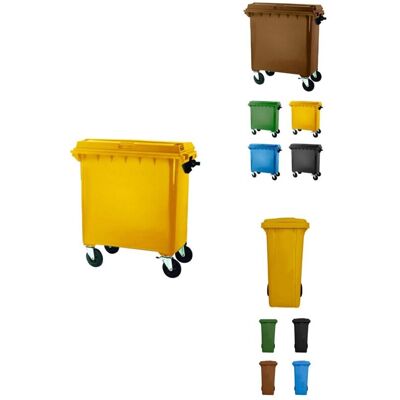 Jardin202 - Contenedor De Basura Reciclables De Colores Con Ruedas Mango Antideslizante 800 L (amarilla) Jardin202 - Contenedor De Basura Reciclables De Colores Con Ruedas Mango Antideslizante 800 L (amarilla)