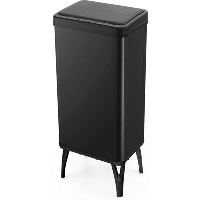 Costway - Cubo De Basura Cocina 50 L, Papelera Cocina Inteligente Con Sensor De Movimiento Automático, Patas Desmontables, Cubo Basura De Metal De Diseño Elevado, Para Cocina, Oficina (negro) Costway - Cubo De Basura Cocina 50 L, Papelera Cocina Inteligente Con Sensor De Movimiento Automático, Patas Desmontables, Cubo Basura De Metal De Diseño Elevado, Para Cocina, Oficina (negro)