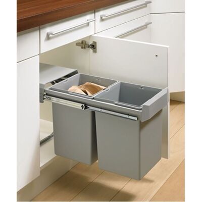 Colector De Residuos Bin.it Duo Ii 300 B260xt450xh450mm Cubo De Gris Ku.hettich Colector De Residuos Bin.it Duo Ii 300 B260xt450xh450mm Cubo De Gris Ku.hettich