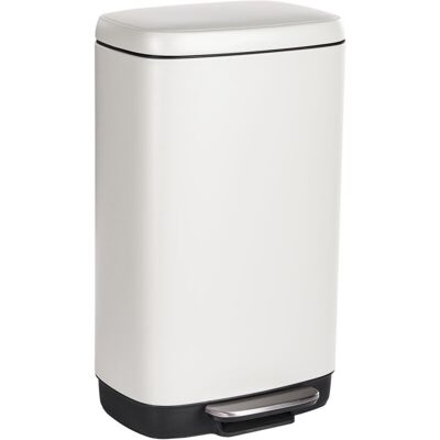 Beliani - Cubo De Basura Moderno Con Pedal Y Tapa Para Cocina Material Sintético De Hierro Con Recubrimiento De Polvo A Prueba De Huellas Dactilares Blanco Ecocollect Beliani - Cubo De Basura Moderno Con Pedal Y Tapa Para Cocina Material Sintético De Hierro Con Recubrimiento De Polvo A Prueba De Huellas Dactilares Blanco Ecocollect