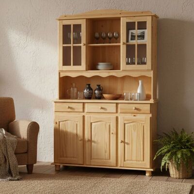 Dmora Buffet Avec Trois Portes Et Trois Tiroirs, Couleur Chêne Clair, 130 X 198 X 32 Cm Dmora Buffet Avec Trois Portes Et Trois Tiroirs, Couleur Chêne Clair, 130 X 198 X 32 Cm