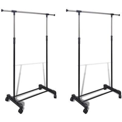 Perchero Ajustable Para Ropa 1 Barra 2 Unidades Vidaxl Negro Perchero Ajustable Para Ropa 1 Barra 2 Unidades Vidaxl Negro