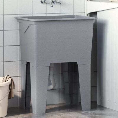 Fregadero De Lavadero De Resina Gris 59x41x75 Cm Vidaxl Fregadero De Lavadero De Resina Gris 59x41x75 Cm Vidaxl