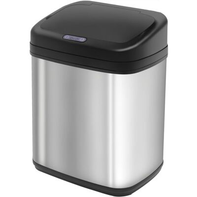 Homcom - Cubo De Basura Automático 20l Con Sensor Infrarrojo Apertura Automática Cubo Interior Extraíble Y Asa 33x25x42,5 Cm Plata Y Negro Homcom - Cubo De Basura Automático 20l Con Sensor Infrarrojo Apertura Automática Cubo Interior Extraíble Y Asa 33x25x42,5 Cm Plata Y Negro