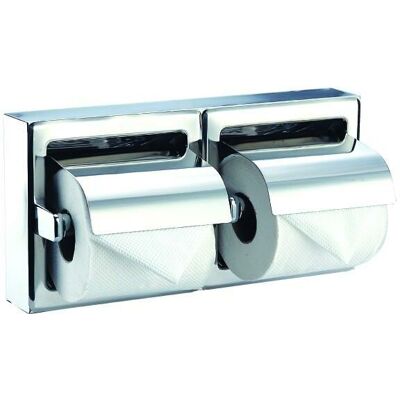 Ai0320cs Portarollos Doble Con Tapa Acero Mate - Ref: Ai0320cs - Mediclinics Ai0320cs Portarollos Doble Con Tapa Acero Mate - Ref: Ai0320cs - Mediclinics