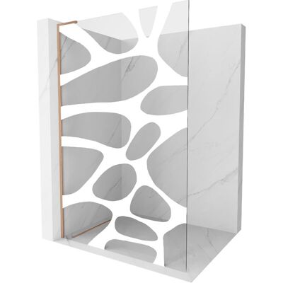 Mexen Kioto L Panel De Ducha Walk-in 110 X 200 Cm, Ola Blanca, Cobre Cepillado - 800-110-103-65-97 Mexen Kioto L Panel De Ducha Walk-in 110 X 200 Cm, Ola Blanca, Cobre Cepillado - 800-110-103-65-97