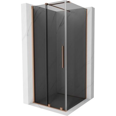 Mexen Velar Cabina De Ducha Corredera 90 X 90 Cm, Grafito, Cobre Cepillado - 871-090-090-41-65 Mexen Velar Cabina De Ducha Corredera 90 X 90 Cm, Grafito, Cobre Cepillado - 871-090-090-41-65