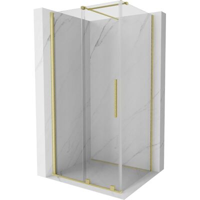 Mexen Velar Cabina De Ducha Corredera 130 X 80 Cm, Transparente, Oro Cepillado - 871-130-080-01-55 Mexen Velar Cabina De Ducha Corredera 130 X 80 Cm, Transparente, Oro Cepillado - 871-130-080-01-55