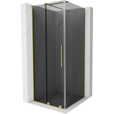 Mexen Velar Cabina De Ducha Corredera 90 X 90 Cm, Grafito, Oro Cepillado - 871-090-090-41-55 Mexen Velar Cabina De Ducha Corredera 90 X 90 Cm, Grafito, Oro Cepillado - 871-090-090-41-55