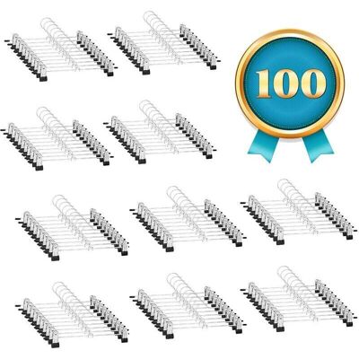 OEM Paquete De 100 Perchas De Metal Antideslizantes Con Clip Para Perchero, Vestido, Falda, Pantalones, Armario OEM Paquete De 100 Perchas De Metal Antideslizantes Con Clip Para Perchero, Vestido, Falda, Pantalones, Armario