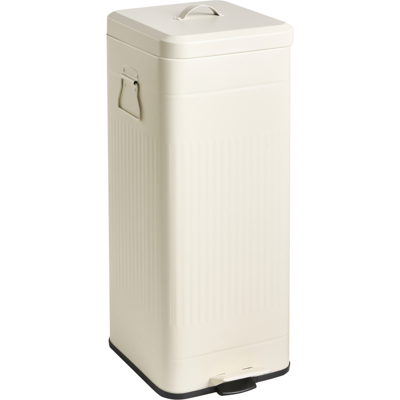 BELIANI Cubo De Basura Moderno Con Pedal Y Tapa Para Cocina De Hierro Con Recubrimiento En Polvo Material Sintético Beige Ecocomfort BELIANI Cubo De Basura Moderno Con Pedal Y Tapa Para Cocina De Hierro Con Recubrimiento En Polvo Material Sintético Beige Ecocomfort