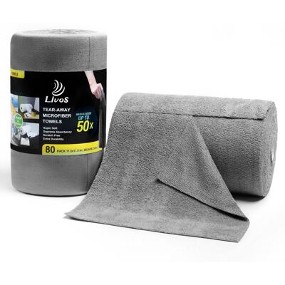 OEM Paquete De 50 Paños De Limpieza De Microfibra, Rollo De Paño De Microfibra Desprendible, Toallitas De Limpieza Reutilizables Sin Pelusa, 30 X 30 Cm, Gris Oscuro OEM Paquete De 50 Paños De Limpieza De Microfibra, Rollo De Paño De Microfibra Desprendible, Toallitas De Limpieza Reutilizables Sin Pelusa, 30 X 30 Cm, Gris Oscuro
