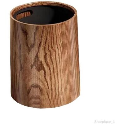 OEM Papelera Con Acabado De Madera, Elegante Cesto Para Papel Higiénico De Gran Capacidad, Contenedor De Residuos Domésticos, 12 Litros. OEM Papelera Con Acabado De Madera, Elegante Cesto Para Papel Higiénico De Gran Capacidad, Contenedor De Residuos Domésticos, 12 Litros.