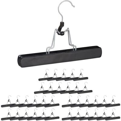 RELAXDAYS 36 Perchas Pantalones, Ganchos Giratorios 360°, Pinzas Para Faldas, Antideslizantes, 17 X 25 X 2,3 Cm, Madera, Negro RELAXDAYS 36 Perchas Pantalones, Ganchos Giratorios 360°, Pinzas Para Faldas, Antideslizantes, 17 X 25 X 2,3 Cm, Madera, Negro