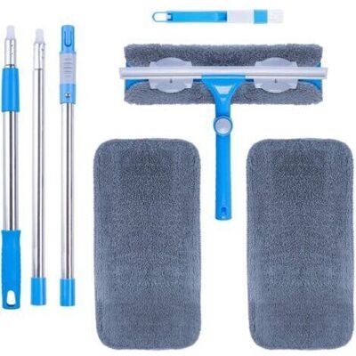 GOTRAYS Kit Limpiador De Ventanas 3 En 1 (31cm) Con Mango Telescópico, Escoba Limpiadora De Ventanas Extensible Con Escobilla De Goma Para Ventanas/coche GOTRAYS Kit Limpiador De Ventanas 3 En 1 (31cm) Con Mango Telescópico, Escoba Limpiadora De Ventanas Extensible Con Escobilla De Goma Para Ventanas/coche
