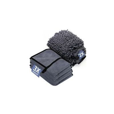 ENLENK Kit De Limpieza Para Coche, 3 Paños De Microfibra Para Coche Y 2 Guantes De Lavado De Microfibra Para Coche ENLENK Kit De Limpieza Para Coche, 3 Paños De Microfibra Para Coche Y 2 Guantes De Lavado De Microfibra Para Coche