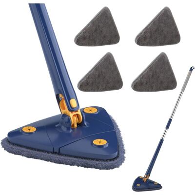 Choyclit Trapeador De Polvo Y Piso, Trapeador De Limpieza Ajustable Y Giratorio De 360°, Trapeador Triangular Con Compresión Automática De Agua, Para Limpiar Cocina, Paredes Y Techo (azul + 4 Paños) Choyclit Trapeador De Polvo Y Piso, Trapeador De Limpieza Ajustable Y Giratorio De 360°, Trapeador Triangular Con Compresión Automática De Agua, Para Limpiar Cocina, Paredes Y Techo (azul + 4 Paños)