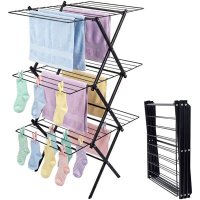 Tendedero Plegable Relaxdays, 27 Barras, (al X An X F) 115 X 53,5 X 52 Cm, Metal, Torre Ahorra Espacio, Negro Tendedero Plegable Relaxdays, 27 Barras, (al X An X F) 115 X 53,5 X 52 Cm, Metal, Torre Ahorra Espacio, Negro