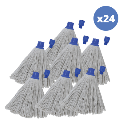 Msv - Juego De 24 Flecos De Fregona De Recambio En Algodón Superior 250gr Punta Hexagonal Blanca Msv - Juego De 24 Flecos De Fregona De Recambio En Algodón Superior 250gr Punta Hexagonal Blanca