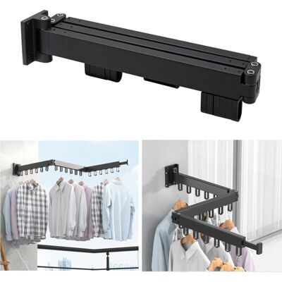OEM Tendedero De Ropa Plegable De Aluminio Para Montaje En Pared – 3 Niveles – Barra Retráctil – 18 Ganchos Giratorios – Dimensiones 120 X 9 X 6,5 Cm – Negro-crezuo OEM Tendedero De Ropa Plegable De Aluminio Para Montaje En Pared – 3 Niveles – Barra Retráctil – 18 Ganchos Giratorios – Dimensiones 120 X 9 X 6,5 Cm – Negro-crezuo